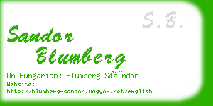 sandor blumberg business card